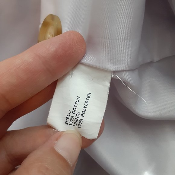 Pale Purple/Lavender Gap Trench Coat w/Hidden Button Up Closure Size XS - Picture 8 of 13